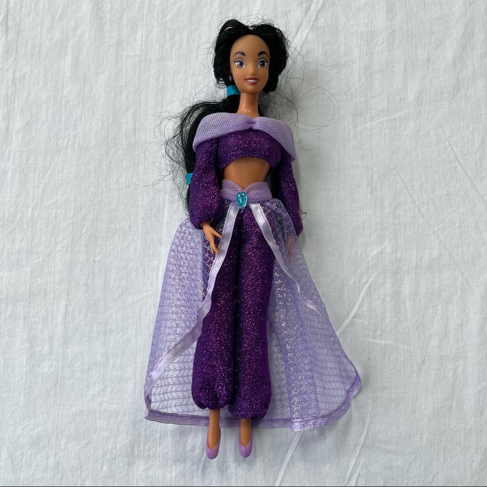 Disney Princess Jasmine from Aladdin Wearing Purple Outfit with Slippers